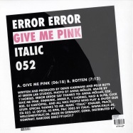 Back View : Error Error - GIVE ME PINK - Italic 052