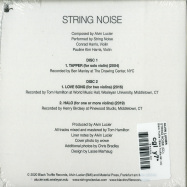 Back View : Alvin Lucier - STRING NOISE (2XCD) - Black Truffle / Black Truffle 061 CD