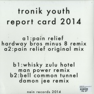 Back View : Tronik Youth - REPORT CARD EP (HARDWAY BROS, MAN POWER & DAMON JEE REMIXES)(WHITE COLOURED VINYL) - Nein Records / Neinv001