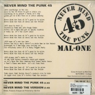 Back View : Mal-One - NEVER MIND THE PUNK 45 (7 INCH) - Jamaican Recordings / MAL-ONE001 / Malone001
