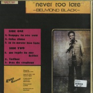 Back View : Belmond Black - NEVER TOO LATE (LP) - KENA / KRLP 001