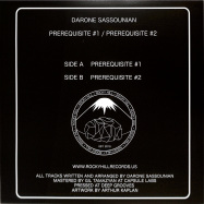 Back View : Darone Sassounian - PREREQUISITE #1 / PREREQUISITE #2 - Rocky Hill Records / RHR001