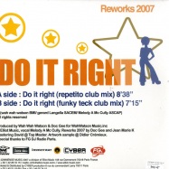 Back View : Jean Marie K present Wah Wah Watson & Doc Gee feat Melody - DO IT RIGHT - REWORKS 2007 - Immense-V-001-207-06