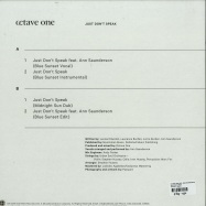 Back View : Octave One feat. Ann Saunderson - JUST DONT SPEAK - 430 West / 4W635