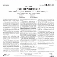 Back View : Joe Henderson - PAGE ONE (180G LP) - Blue Note / 0746563