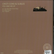 Back View : Cristi Cons & Sublee - YOU AND ME - Serialism / SER040