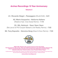 Back View : Various Artists - ARCHEO 10 YEARS ANNIVERSARY - VOL 2 (SHOCKING PINK VINYL) - Archeo Recordings / AR032P