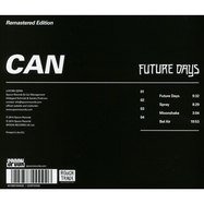 Back View : Can - FUTURE DAYS (REMASTERED, CD) - Spoon Records / CDSPOON9