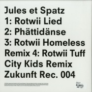 Back View : Jules Et Spatz aka Jimi Jules und Kalabrese - ROTWII LIED (TUFF CITY KIDS, HOMELESS REMIXES) - Zukunft Recordings / ZKR004