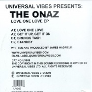Back View : The Onaz - LOVE ONE LOVE EP - Universal Vibes / uv009