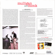 Back View : Gerry Mulligan & Thelonious Monk - MULLIGAN MEETS MONK (180G LP) - Jazz Wax Records / JWR 4599 / 10551262