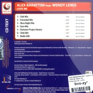 Back View : Alex Barazttini feat. Wendy Lewis - LOVE ME (MAXI CD) - Smilax Records / s1051