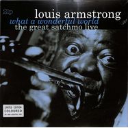 Front View : Louis Armstrong - GREAT SATCHMO LIVE / WHAT A WONDERFUL WORLD (Blueberry coloured 2LP) - Vinyl Passion / VPL80720
