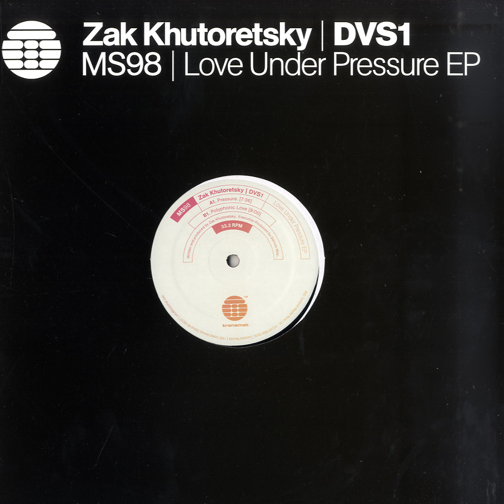 洋楽 Shop Zak Khutoretsky | DVS1 \"Love Under\" DVS1 | Zak Khutoretsky Pressure (Transmat MS98 Love Under