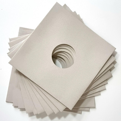 10x Recycled Vinylleercover mit Loch Border 3mm (Grey)