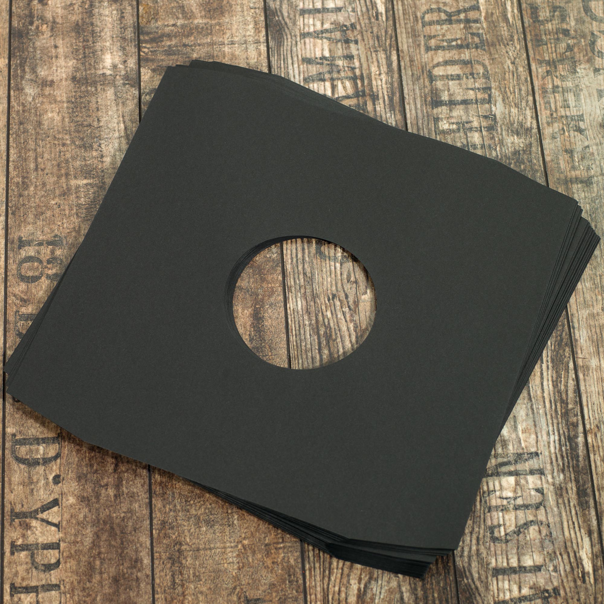 Zubehoer - 20x LP Innenhuellen Black mit Eckschnitt