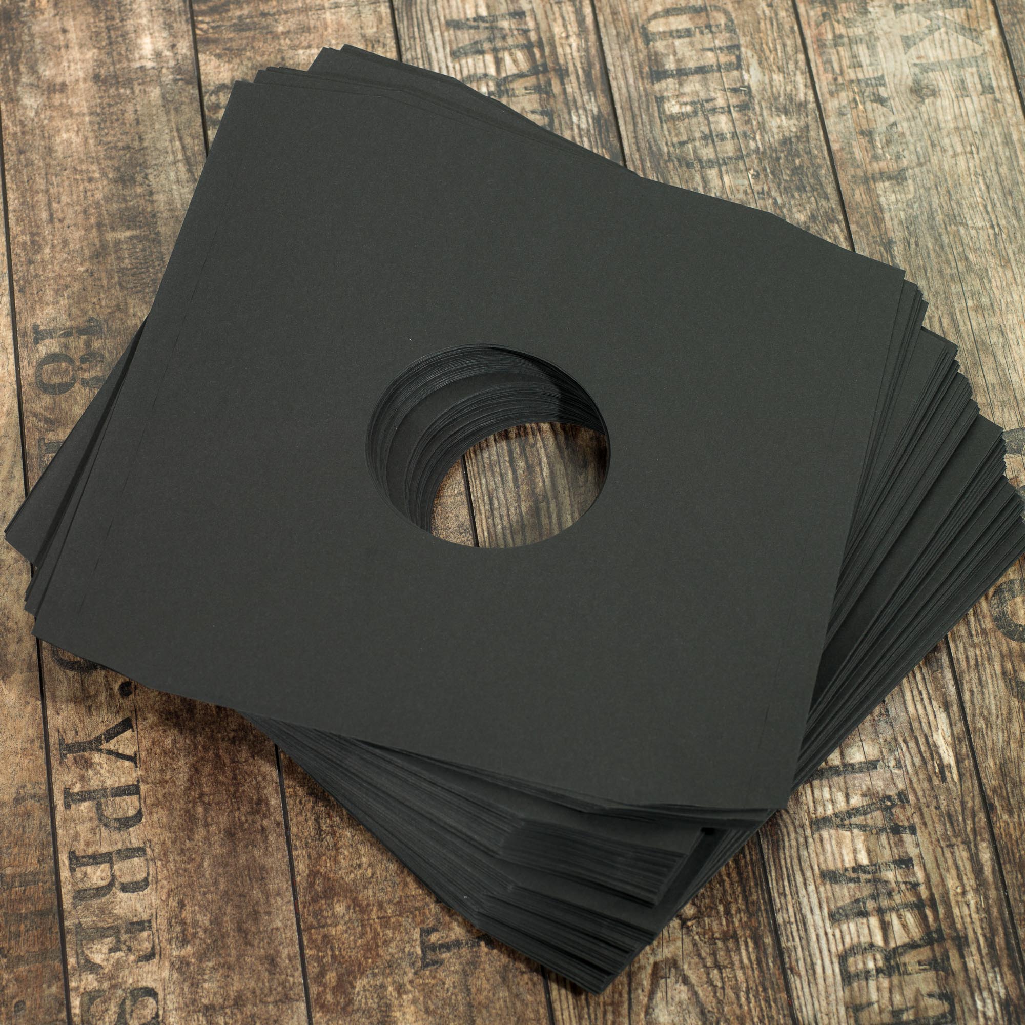 Zubehoer - 100x LP Innenhuellen Black mit Eckschnitt