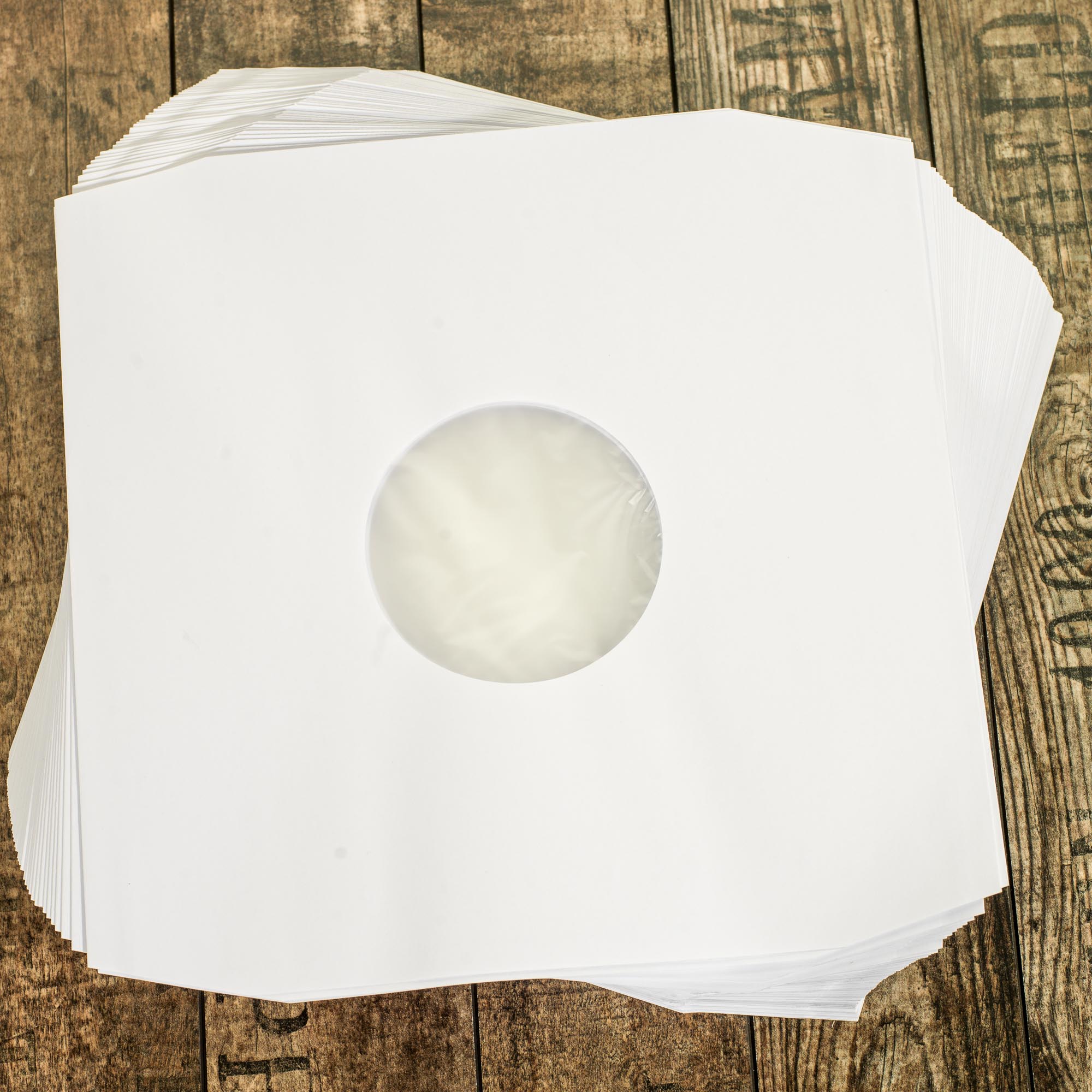 Zubehoer - 100x LP Innenhuellen Weiss Deluxe mit Eckschnitt 