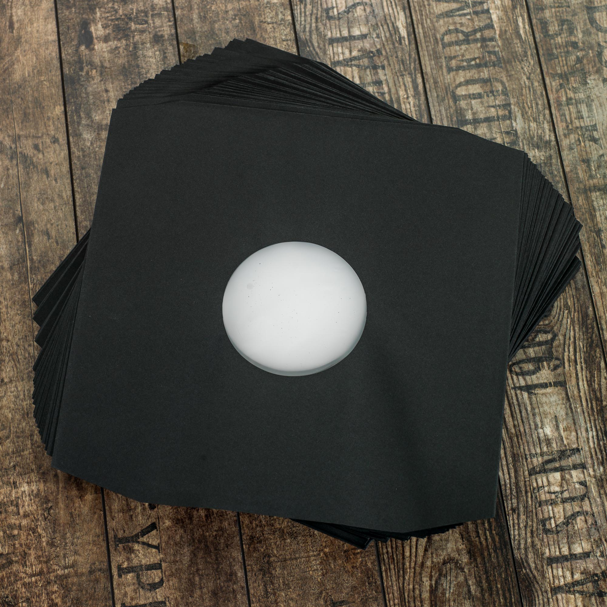 Zubehoer - 100x LP Innenhuellen Black Deluxe Strong mit Eckschnitt 