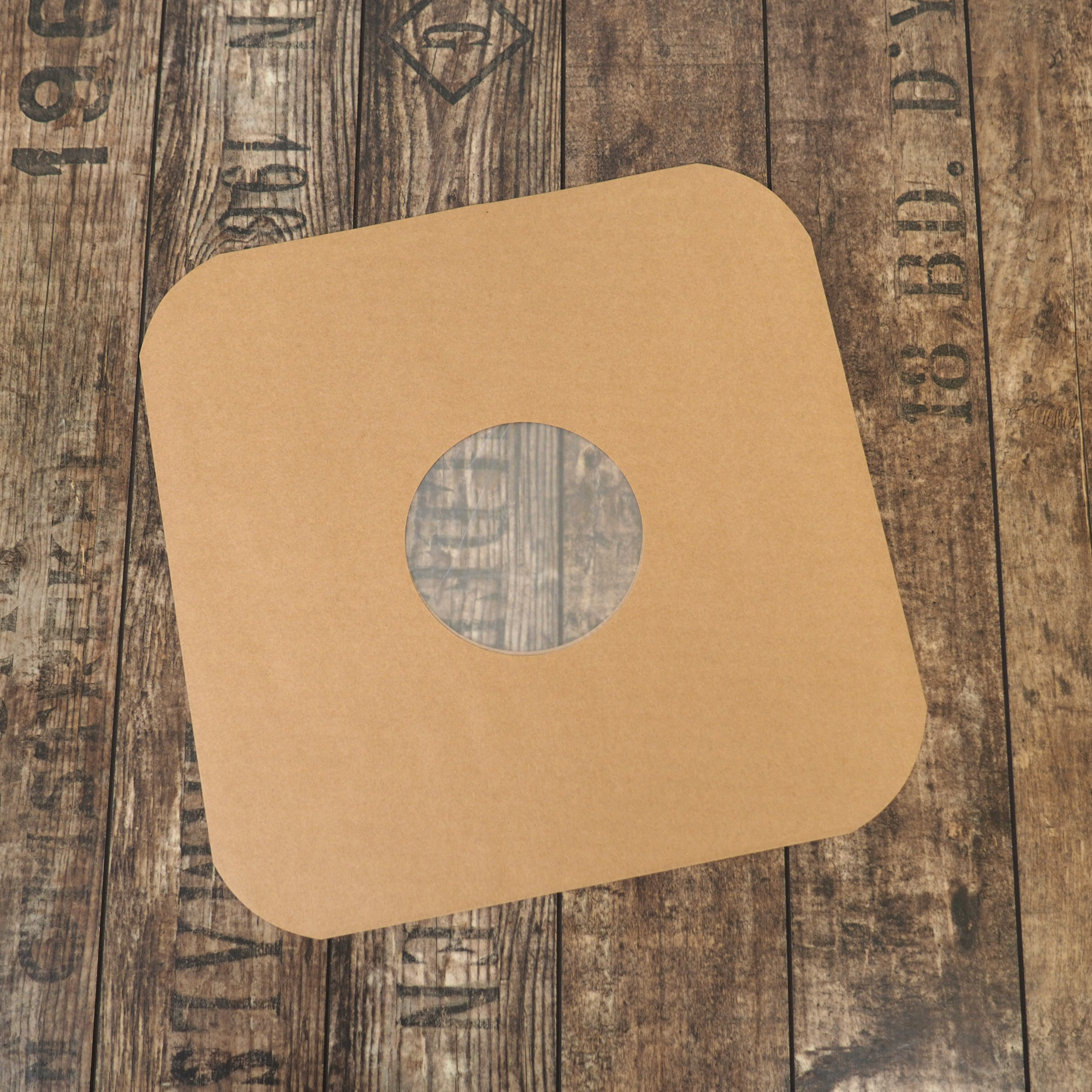 Zubehoer - 1x LP Innenhuellen gefuettert Braun abgerundete Ecken