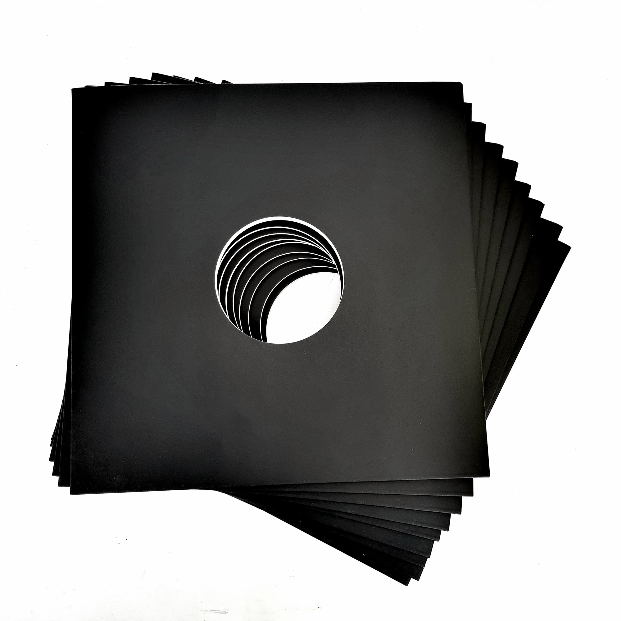 Zubehoer - 10x Inside Out Black Vinylleercover mit Loch Border 3mm