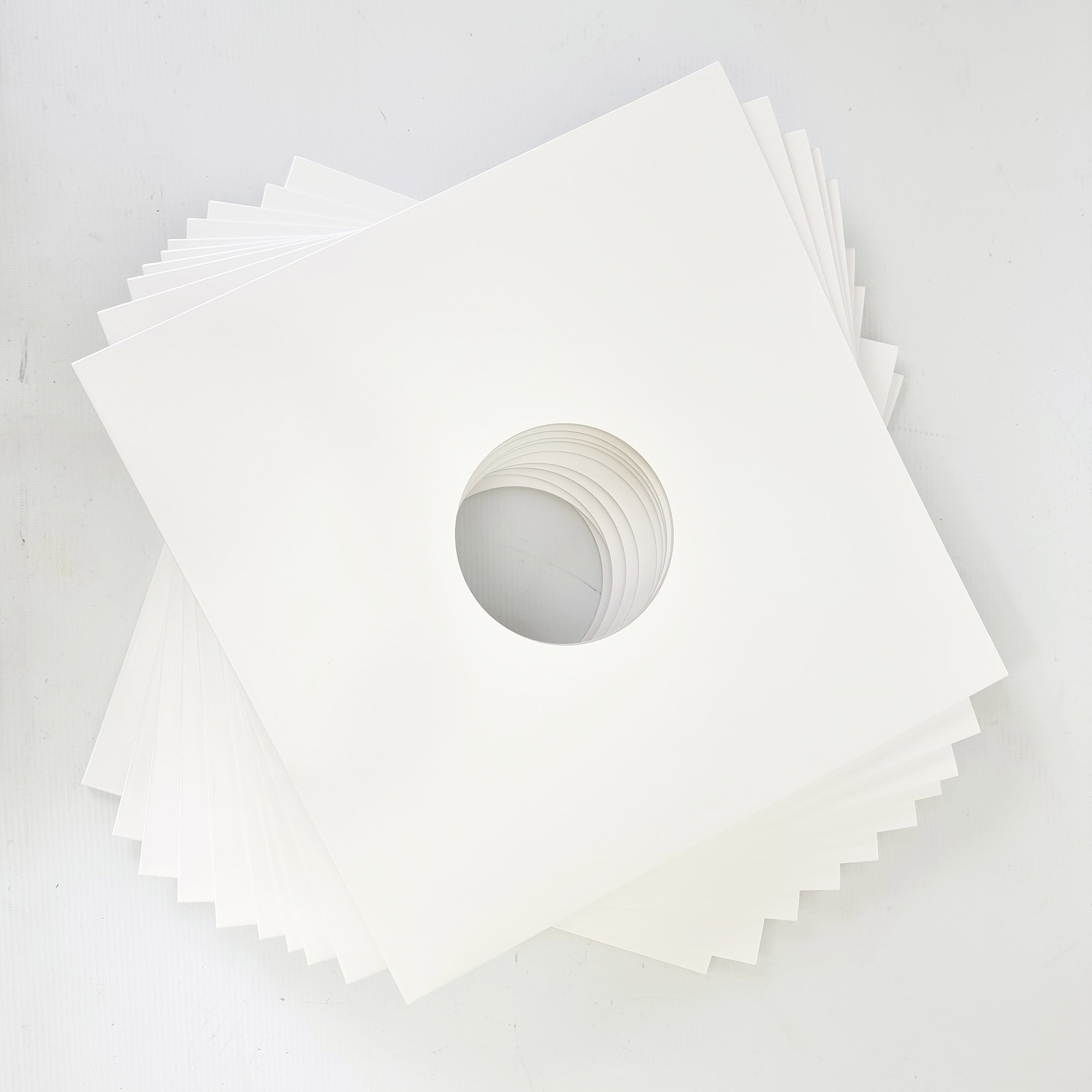 Zubehoer - 10x White Vinylleercover mit Loch Border 3mm
